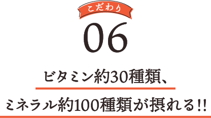 ビタミン約30種類、ミネラル約100種類が摂れる!!